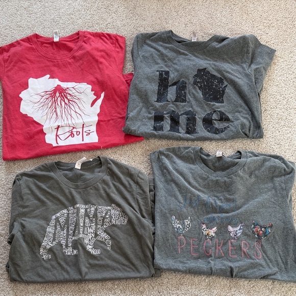 Bella Canvas Red and Gray Short Sleeve Tees - Picture 1 of 5